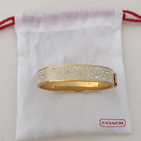 Coach Gold and Cream Floral Bangle - Picture 3 of 7